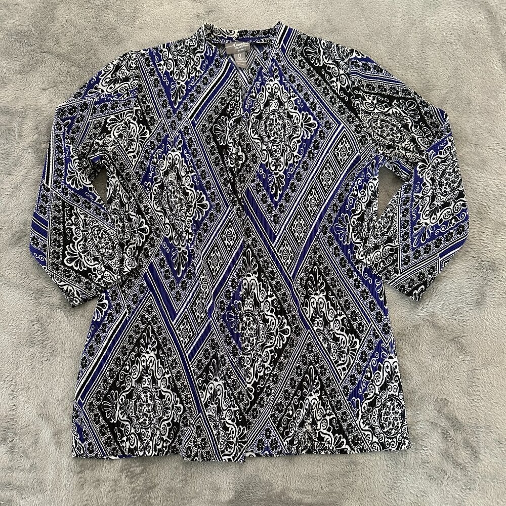 Chico's Travelers Collection Cardigan Women's size 0 SMALL Blue Vacation